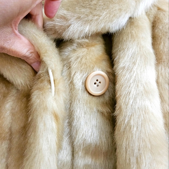 Dennis By Dennis Basso women's Golden Tan Elegant Faux Fur Lined  Coat Jacket 1X - Picture 7 of 11